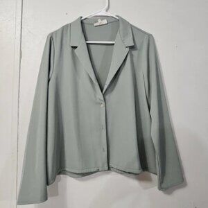Melloday Light Green Button Up Long Sleeve Cardigan!